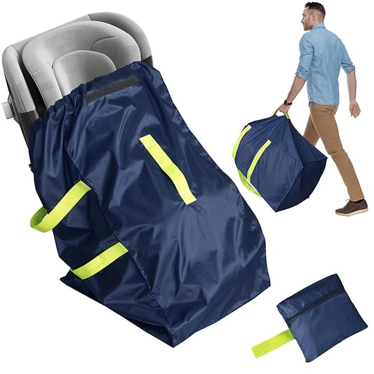 Car Seat Travel Bag for Airplane, Water-Resistant Gate Check Bag with Adjustable Carry Straps, Universal Fit, Durable Carseat Cover for Airplane Travel, Navy