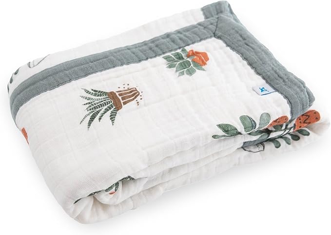 Little Unicorn Newborn Receiving Quilt | Ultra- Soft, Multi-Layered Muslin Fabric | Gift for Newborns & on-The-go (Prickle Pots)