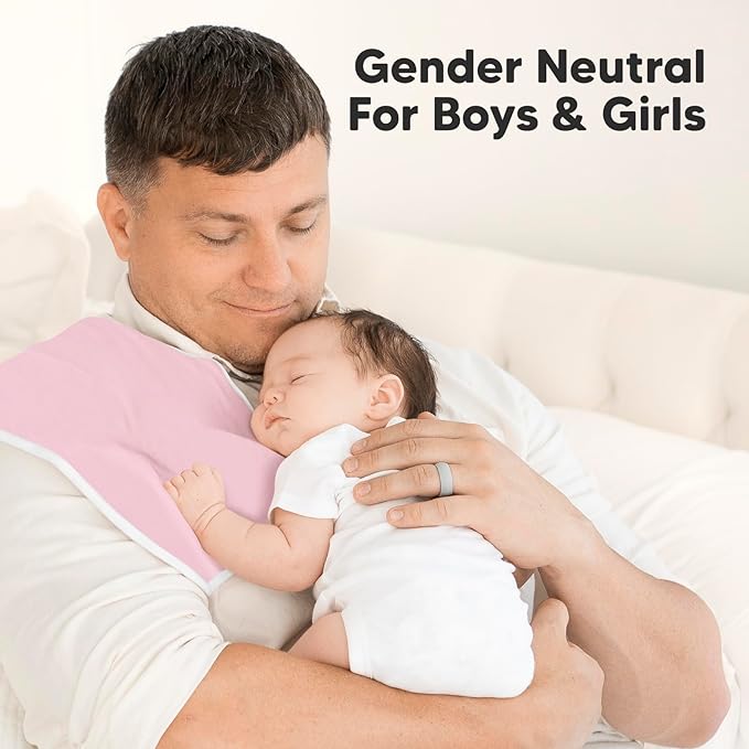 Organic Burp Cloths Baby Boy & Girl - 5-Pack Super Absorbent Cotton Burping Cloths for Babies, Soft & Plush Newborn Spit Up Rags, Infant Towels for Milk Spit Up, Unisex, Large 21" x 10" (Muted Pastel)