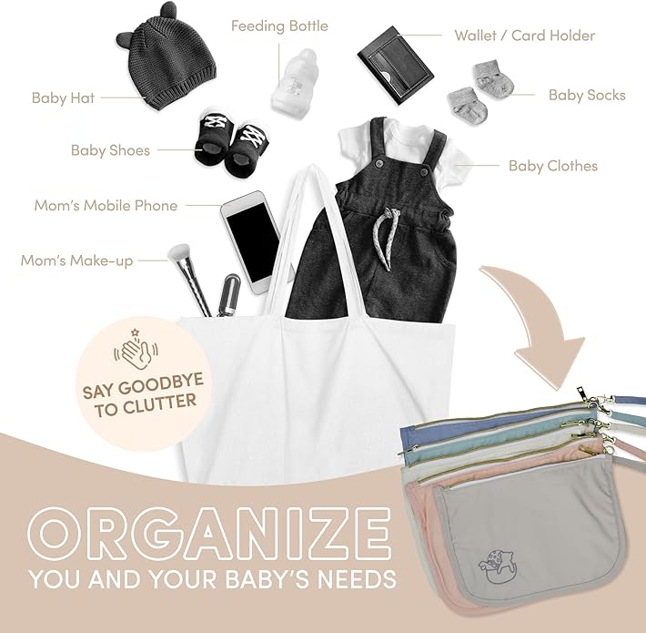 Mother Load Diaper Bag Organizer Pouches Durable Nylon & Performance Mesh