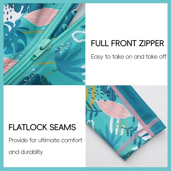 Baby Swimsuit UPF 50+ Sun Protection One Piece Zipper Beach Swimwear for Little Boys Girls Toddler