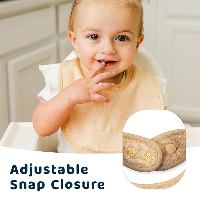 Tiny Twinkle 8 Pack Baby Food Bibs for Eating - Waterproof & Absorbent 6-12 Months Infant Bibs, OEKO-TEX Certified Drooling Bibs for Baby Led Weaning(Boy Set 8-Pack)