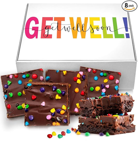 Get Well Soon Gift Basket Chocolate Brownies Cookies Food Gift Treats For Men Women Kids Individually Wrapped Care Package After Surgery | Nut Free | Fresh Bakery Feel Better Cake