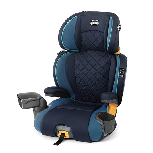 Chicco KidFit Zip Plus 2-in-1 Belt-Positioning Booster Car Seat, Backless and High Back Booster Seat, for Children Aged 4 Years and up and 40-100 lbs. | Seascape/Blue