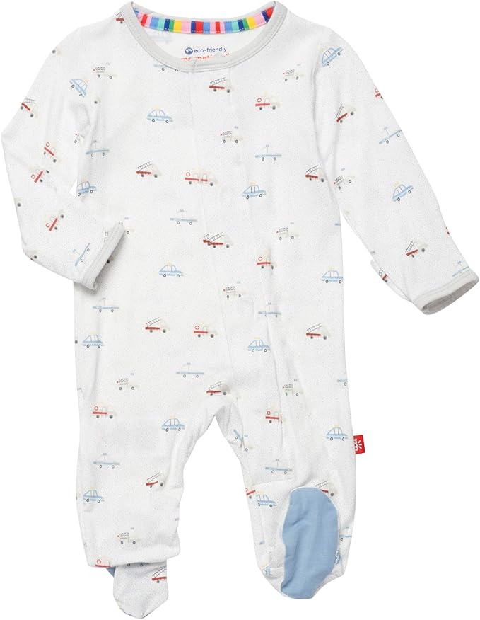 Magnetic Me Boys Modal Magnetic Baby Footie Pajamas | Silky Soft Modal Fabric | Baby Sleepers Available in Sizes PRE - 24M