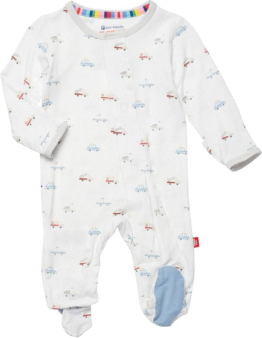 Magnetic Me Boys Modal Magnetic Baby Footie Pajamas | Silky Soft Modal Fabric | Baby Sleepers Available in Sizes PRE - 24M