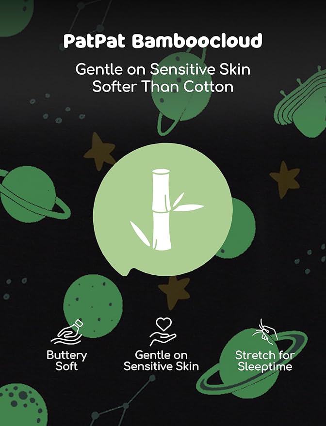 PATPAT Bamboo Viscose Pajama Sets for Toddler Boys & Girls Baby Kids, Ultra-soft Snug fit Pjs Sleepers for Birthday Holiday