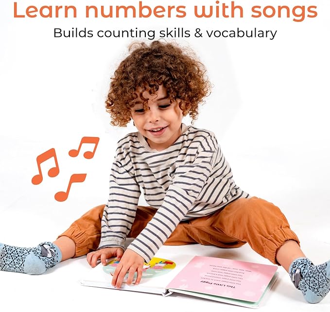 Cali's Books Number Book for Toddlers 1-3 - Learn to Count 1 2 3 Musical Books for Kids, Interactive Talking Baby Sound Book, Educational Song Learning Toys, Singing and Counting Music Toy for Babies
