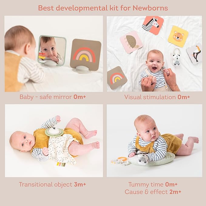 TAF Toys Newborn Developmental Toy Kit, Perfect Baby Shower Gifts for Boys and Girls, Includes 12 Essential Boy and Girl Toys for Learning and Stimulation, Ideal New Baby Gift Basket
