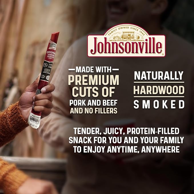 Johnsonville Summer Sausage Snack Sticks - Dairy Free, Gluten Free Protein Snacks, Jerky Snack Packs - Sweet Teriyaki, 1 oz., 24-Pack