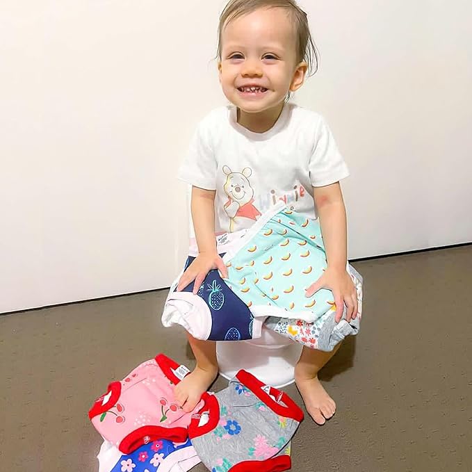 BIG ELEPHANT Potty Training Underwear - 10 Pack, 100% Cotton Absorbent Unisex Toddler Pee Pants for Boys Girls