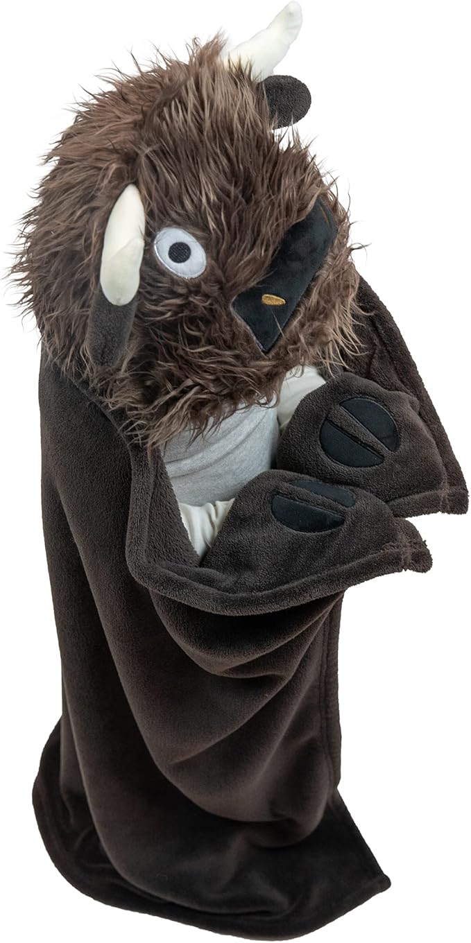 Lazy One Wearable Hooded Blanket for Kids, Animal Hooded Blanket (Buffalo)