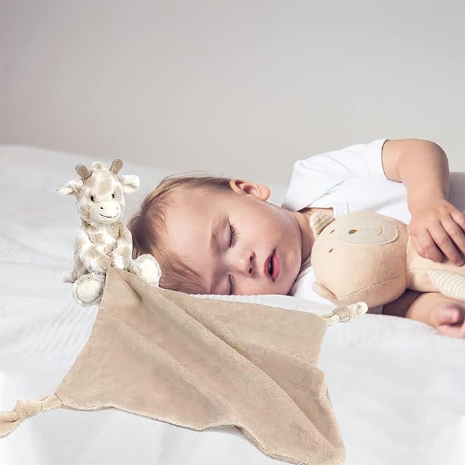MON AMI Gentry The Giraffe Plush Lovey for Babies – 13.5” | Knotted Security Blanket for Newborns