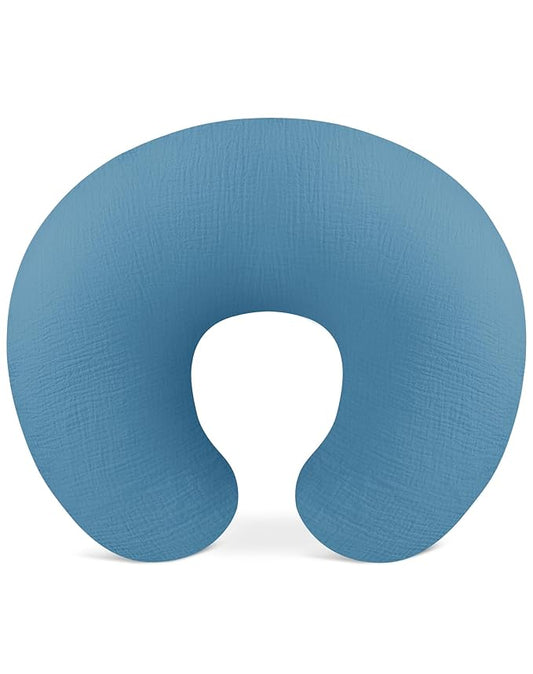Nursing Pillow Covers, Muslin Nursing Cover for Breastfeeding Pillows, Comfortable for Baby Girls and Boys (Blue)