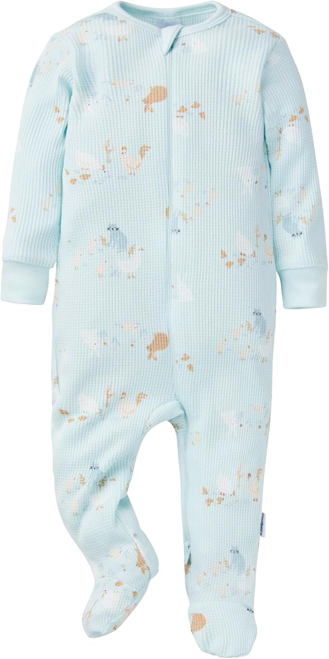 Gerber baby-girls 2-pack 2-way Zip Thermal Footed Sleep 'N Play