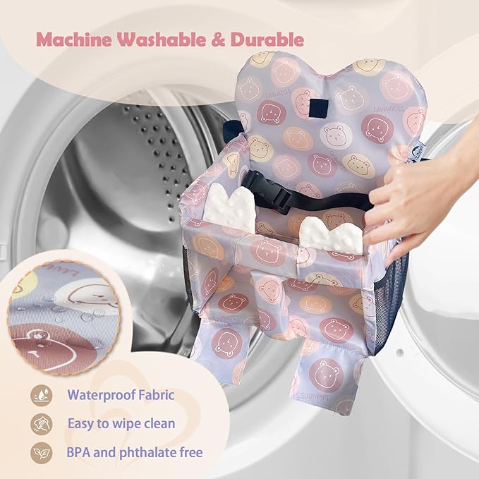 Premium Baby Shopping Cart Cover & High Chair Seat Protector - Universal Fit for Grocery Carts, Restaurant Chairs，Restaurant Seats, and Park Swings-Girl & Boy（Little Bear）