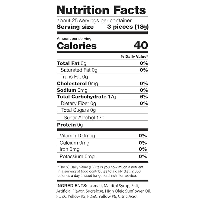 Sugar Free Butterscotch Hard Candy 1 lb Bag Individually Wrapped Gluten Free, Keto And Diabetic Friendly Gourmet Butterscotch Flavored Candies (16oz)