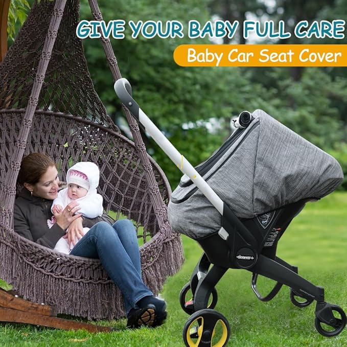 Waterproof Baby Car Seat Cover，Cold Weather Carseat Cover for Babies,Infant Car Seat Cover Canopy for Boy Girls,Windproof Car Seat Canopy for Boys & Girls, Keeps Babies Warm and Cozy(Gray Melange)