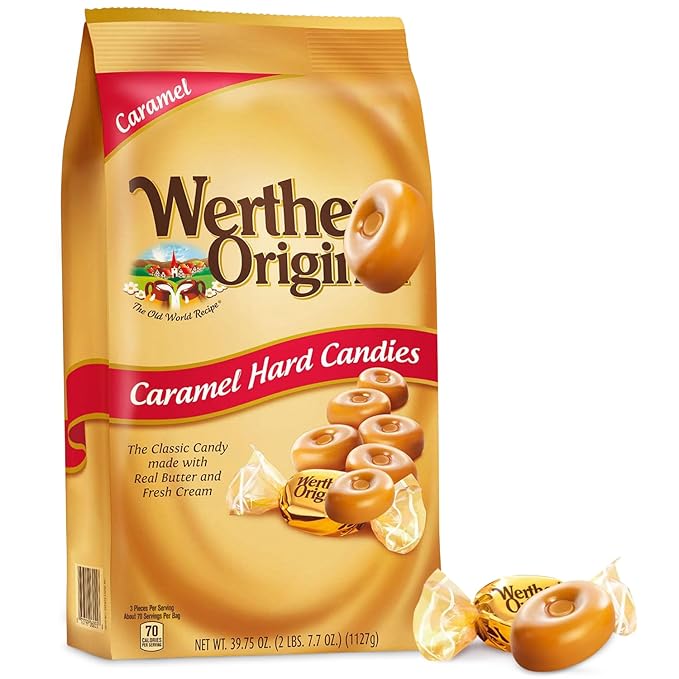 Original Caramel Hard Candy, 2.4LB Bulk Pack of Carmels Candy, Ideal for Sharing, Snacking, Parties and Gifting, Perfect for Stocking Up on Your Favorite Timeless Sweet Treat