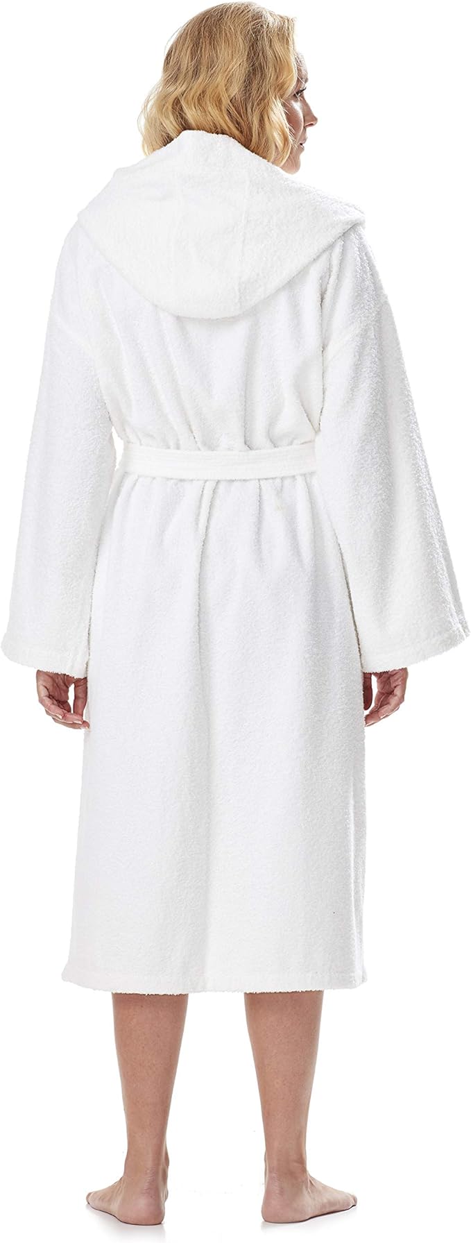 Arus Women's Hooded Classic Bathrobe Turkish Cotton Robe with Full Length Options