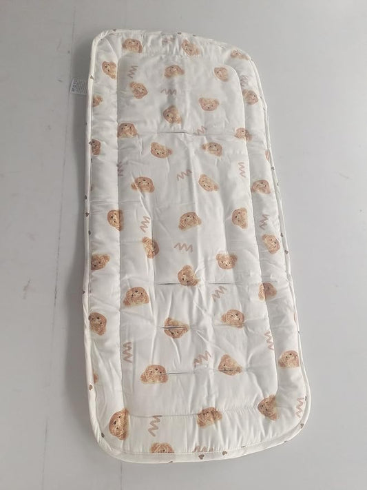 Baby Stroller Cushion,Infant Car Seat Insert-Reversible Universal Breathable and Soft Newborn Stroller Mat,100% Cotton Cover Toddler Seat Pad Liner-34x78cm,1 Pack(Happy Zoo)