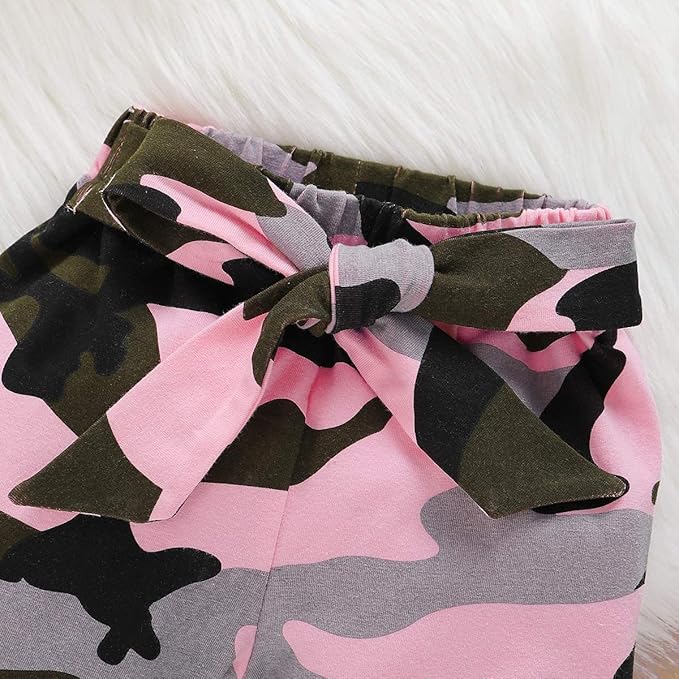 Newborn Baby Girl Clothes, Infant Girl Outfits Long Sleeve Ruffle Romper + Floral Pants + Headband Set