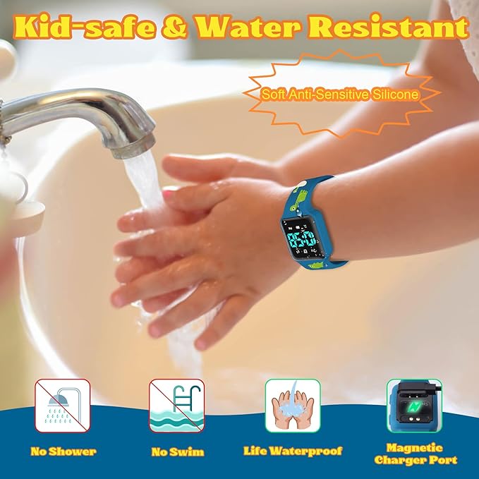 Toddler Potty Training Set – Potty Training Watch with Musical/Vibration Alerts, Fun Board Book, Progress Chart & Reward Stickers – Interactive Toilet Learning Kit for Boys and Girls Ages 2-6