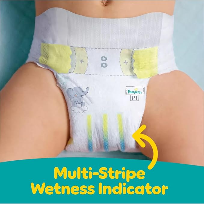Pampers Baby Diapers - Swaddlers - Size P1, 27 Count, Ultra Absorbent Disposable Preemie Diaper