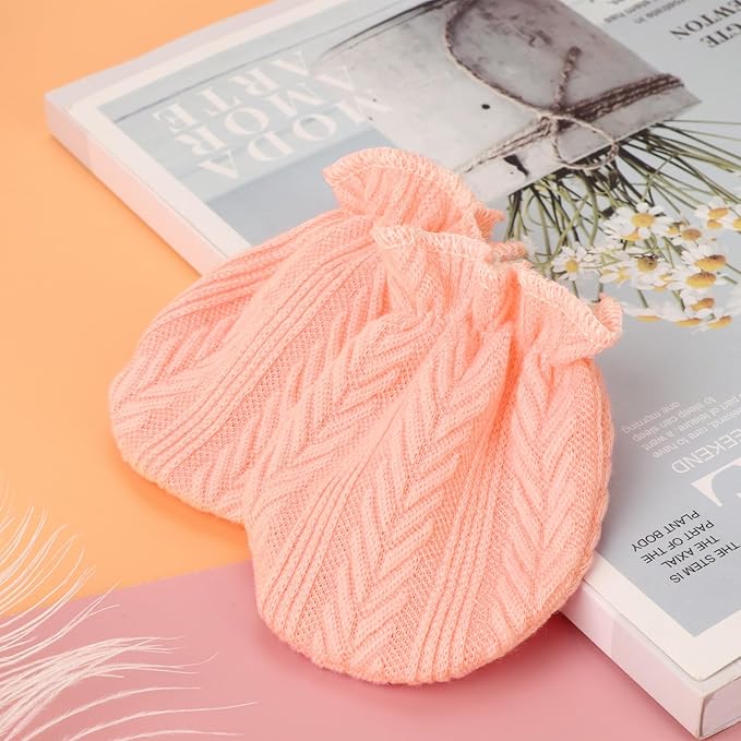 Newborn Receiving Blanket with Bow Hat Mittens Wooden Card Set Wheat-Pattern Newborns Toddler Baby Boy Girl Nursery Swaddle Wrap