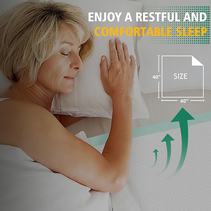 Disposable Bed Pads 40"X40" Extra Large Pee Pads for Incontinence 140 Gram Heavy Duty Super Absorbent Underpads Waterproof Chucks Pads for Adults, Elderly or Pets [100x100CM, 10pcs]