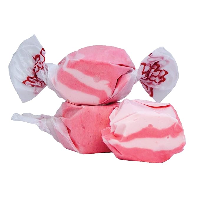 Taffy Town Saltwater Taffy- Cran-Raspberry | Gourmet Taffy| Nougat-Style Candy| Soft & Delicious| Sumer Snack Treats| Party Good Candies| 2.5lbs