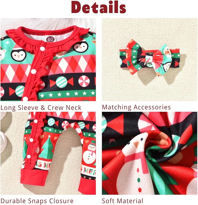 Aalizzwell Baby Girls Romper Outfit Fall Winter Clothes with Accessories