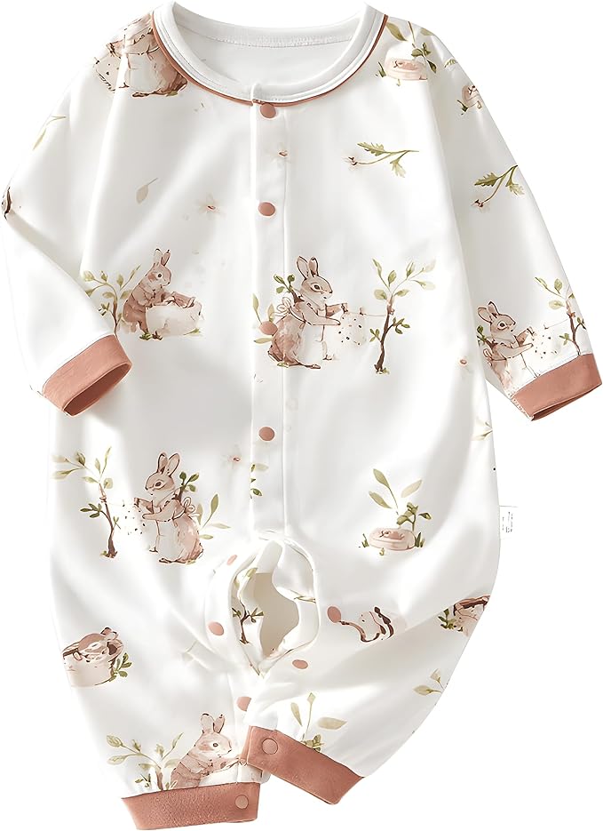100% Organic Cotton Soft 3-24 Months Unisex Footless Newborn Baby Sleepers Pajamas Romper Boys Girls Long Sleeve