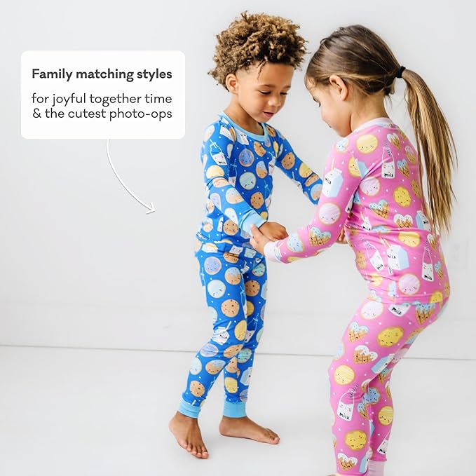 Little Sleepies Two-Piece Pajama Set for Boys & Girls, Soft Viscose from Bamboo Toddler Pajamas for Kids, Family Matching PJs