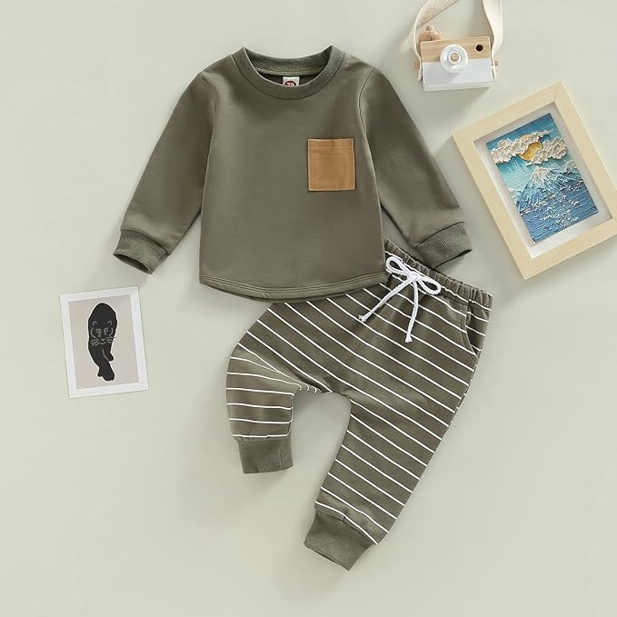 CIYCUIT Toddler Baby Boy Clothes Long Sleeve Sweatshirt Pants Set Fall Winter Outfits