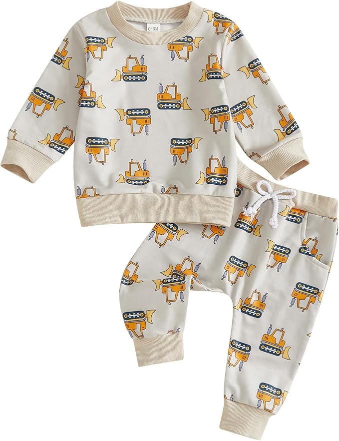 CIYCUIT Toddler Baby Boy Clothes Long Sleeve Sweatshirt Pants Set Fall Winter Outfits