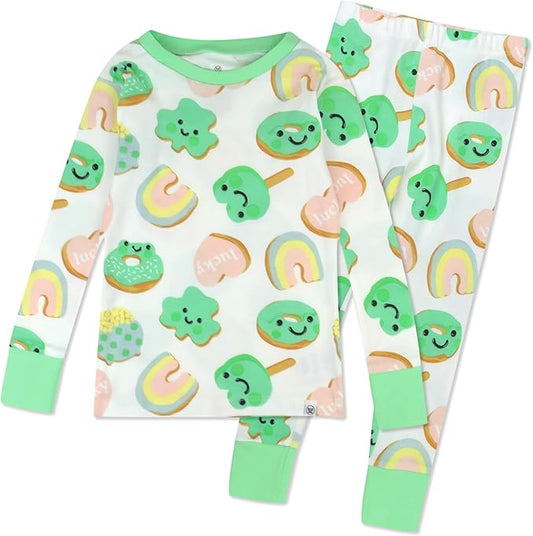 HonestBaby unisex-baby Celebration 2-piece Pajamas Sleepwear Pjs 100% Organic Cotton for Baby, Toddler, Kids