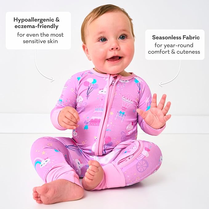 Little Sleepies Pajamas for Baby Boys & Girls, Viscose from Bamboo Baby Pajamas, Preemie & Newborn Sleepers, 2-Way Zipper PJs