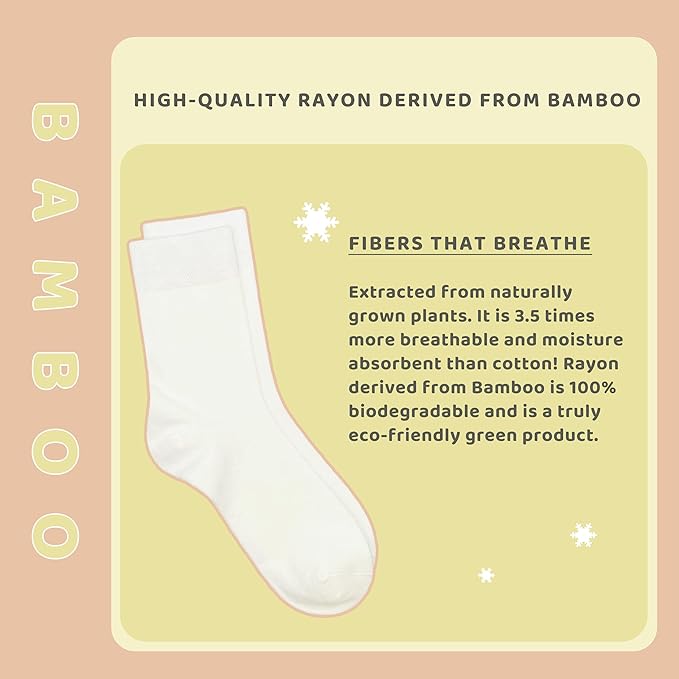 Kids Thin Rayon Bamboo School Crew Socks Uniform Dress Boys/Girls Soft Youth Socks 6 Pairs