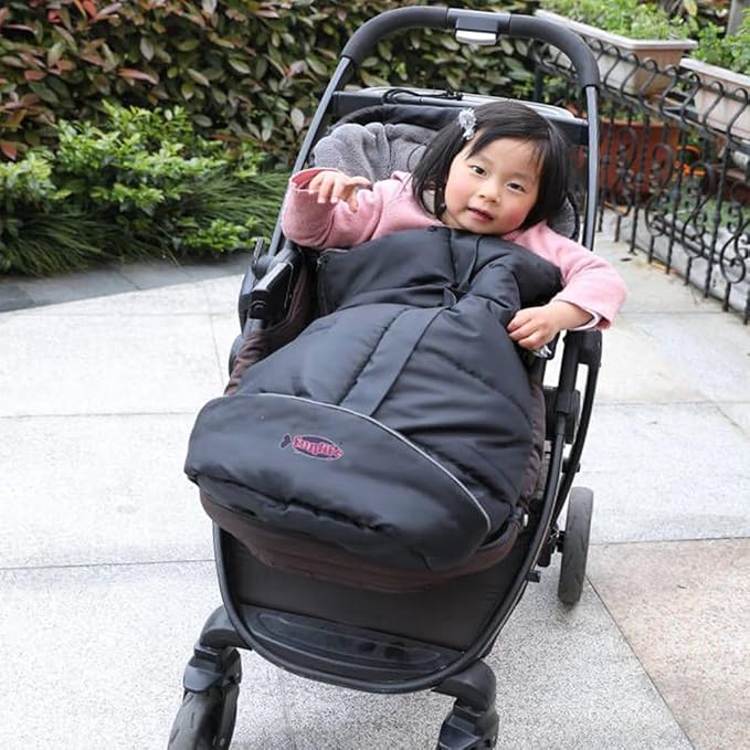 German Designed Universal Stroller Bunting Bag, 5 Way Zippers Style for Baby Easy In & Out of Water Repellent Blanket, Height/Temperature Adjustable Anti-Kick Winter Sleeping Bag