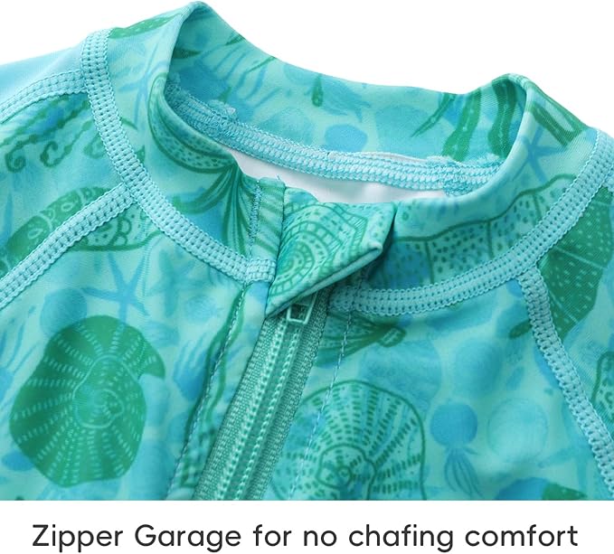 Baby Swimsuit UPF 50+ Sun Protection One Piece Zipper Beach Swimwear for Little Boys Girls Toddler