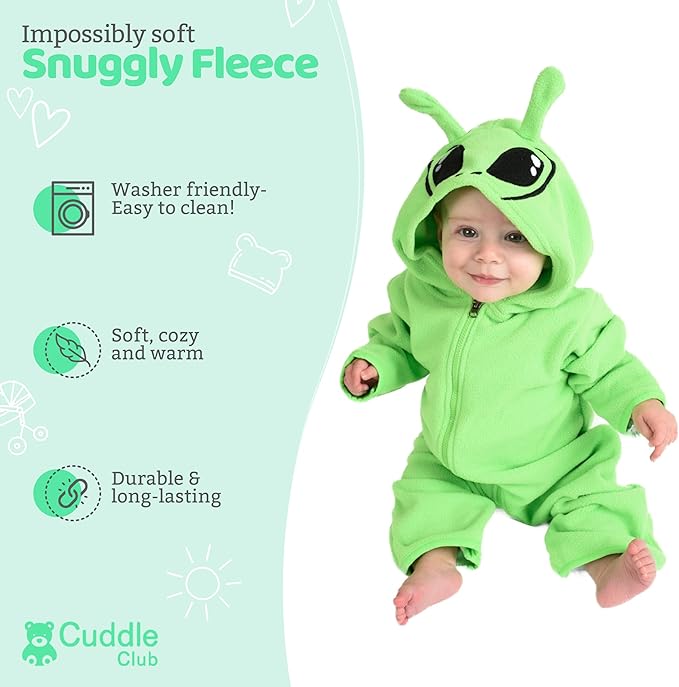 Cuddle Club Fleece Baby Bunting Bodysuit with Hood, Convertible Mittens & Booties, Car Seat Friendly, Soft & Warm, Easy Zip