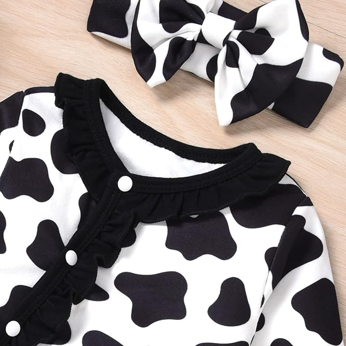 Aalizzwell Baby Girls Romper Outfit Fall Winter Clothes with Accessories