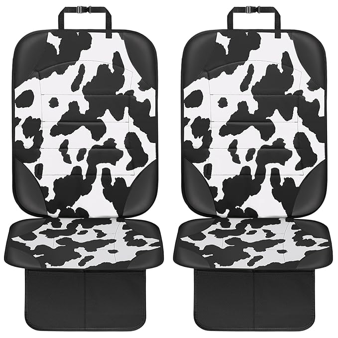 Siivton Car Seat Protector for Child Car Seat,Waterproof Car Seat Cover with Thick Padding, Non-Slip Backing, Protects Fabric & Leather Seats, 2 Mesh Storage Pockets(2 Pack)