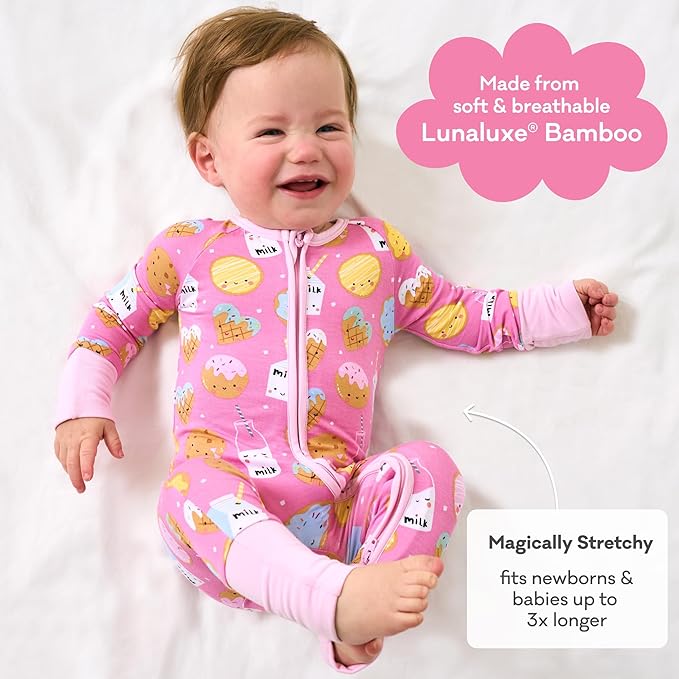Little Sleepies Pajamas for Baby Boys & Girls, Viscose from Bamboo Baby Pajamas, Preemie & Newborn Sleepers, 2-Way Zipper PJs