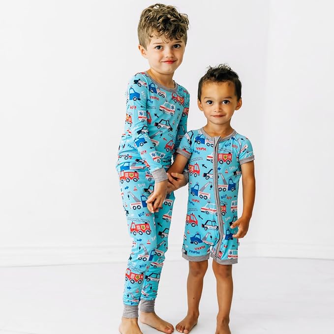 Little Sleepies Two-Piece Pajama Set for Boys & Girls, Soft Viscose from Bamboo Toddler Pajamas for Kids, Family Matching PJs