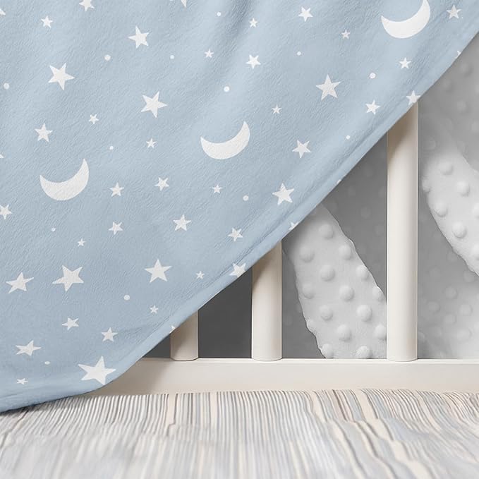 Star Baby Blanket 30 x 40 Inches for Boys Girls, Soft Plush Receiving Blanket with Dotted Back, Gift for Toddler Newborn Infant Christmas Birthday Baby Shower
