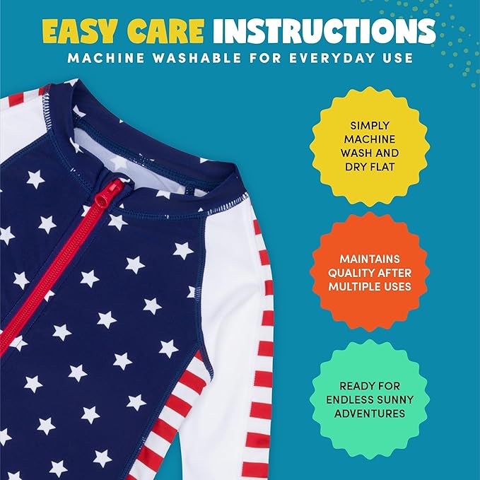SwimZip Boys' Long-Sleeve UPF 50+ Swimsuit for Baby, Toddler, & Little Boys