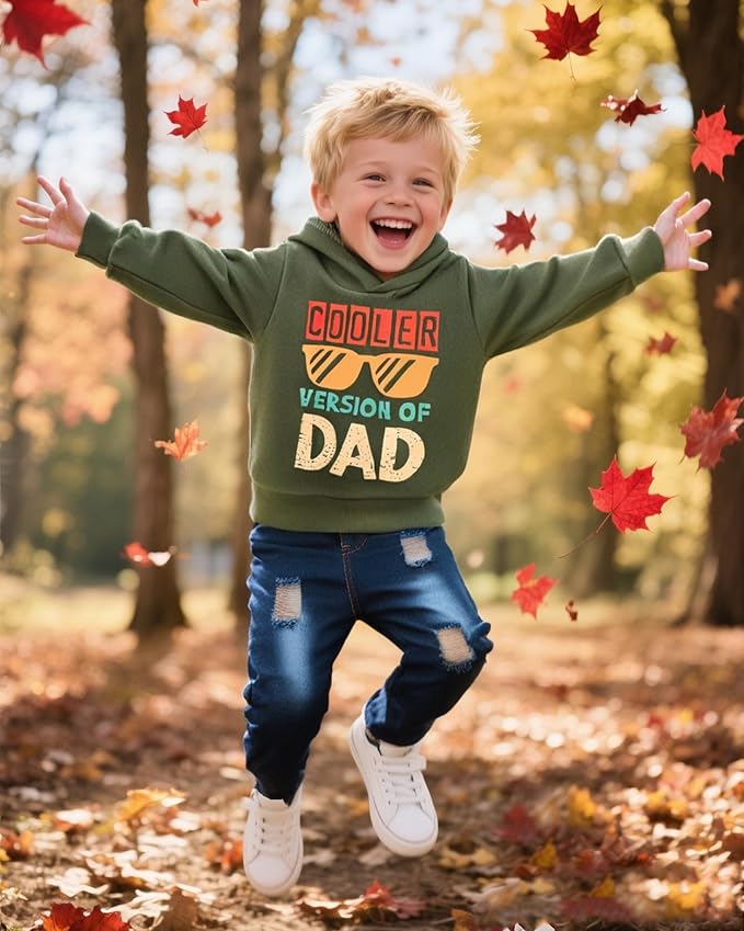 NZRVAWS Baby Boy Clothes Toddler Boy Outfit 2 3 4T 6 12 18 24 Month Fall Winter Hoodie Ripped Jeans Clothing