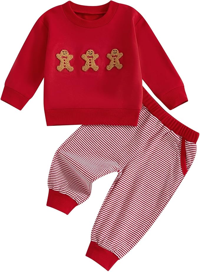 CIYCUIT Toddler Baby Boy Outfits Striped Sweatshirt Pants Clothes Set